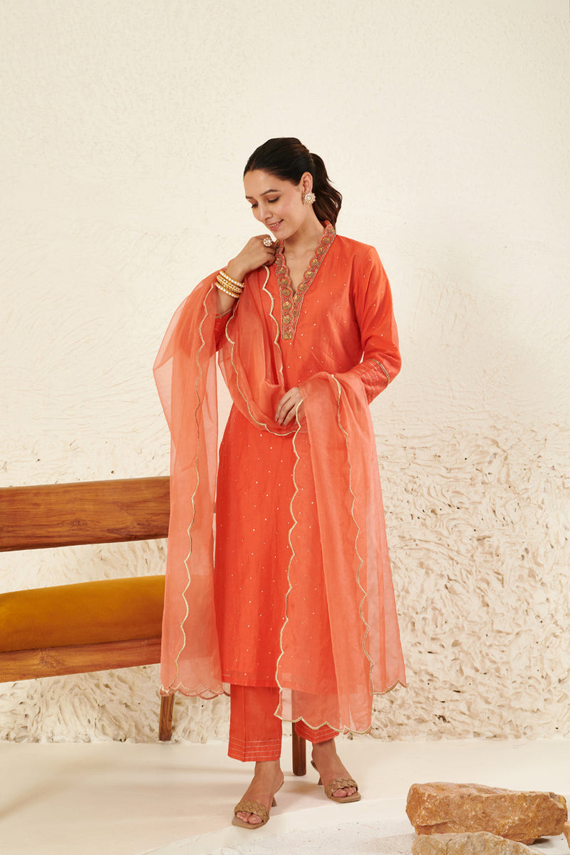 Organge Kurta Set