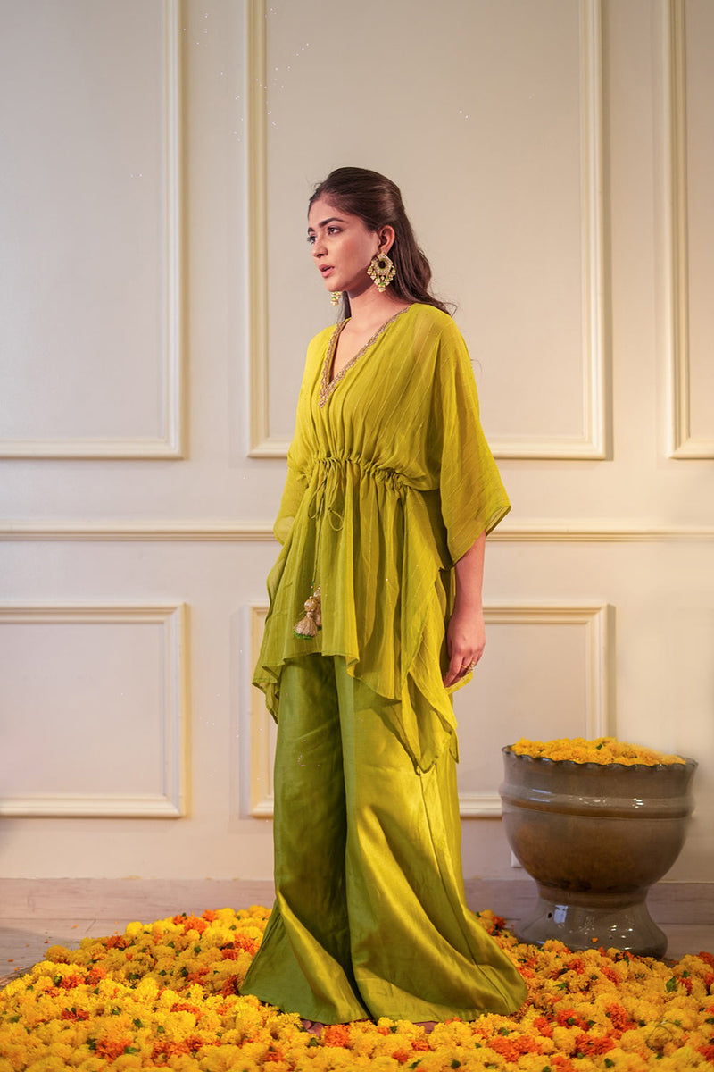 Lime Sequin Kurta Set