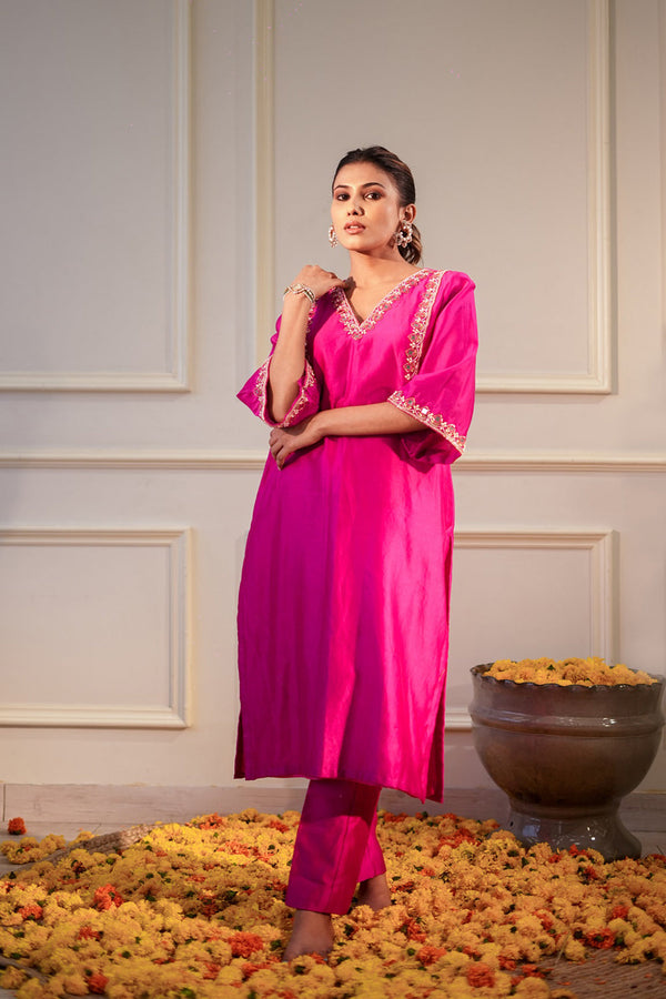 Hot Pink Sequin Kurta Set
