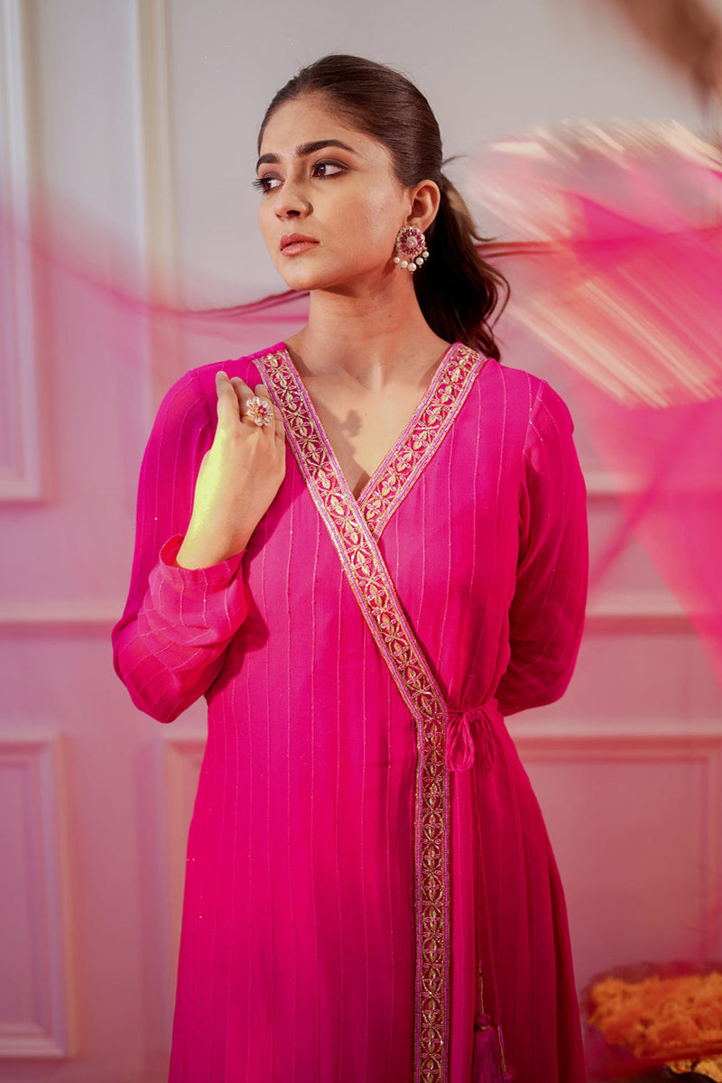 Hot Pink Sequin Kurta Set