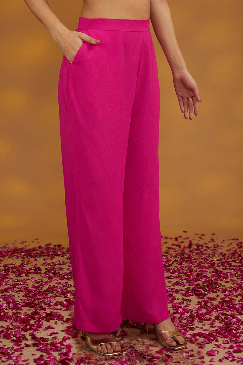 Pink Georgette Hand Embroidered Kurta Suit Set