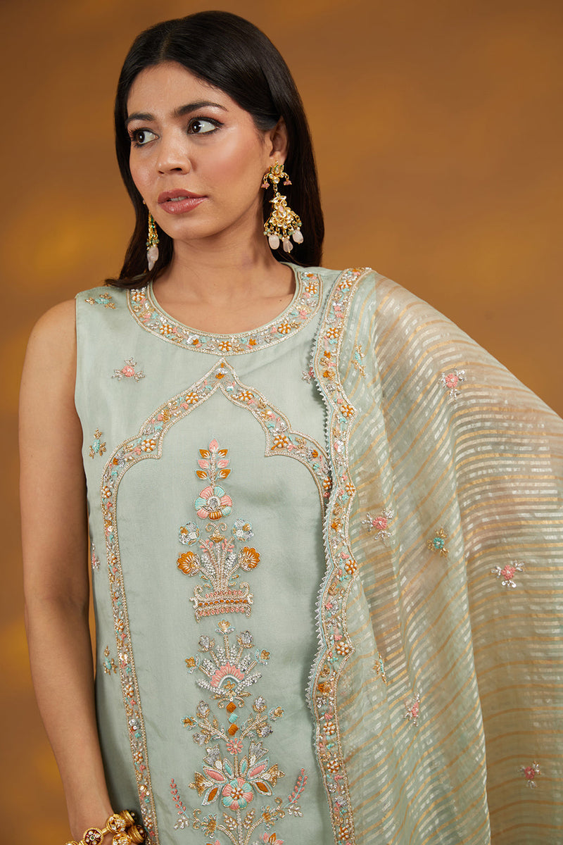 Blue Otganza Hand Embroidered Kurta Suit Set