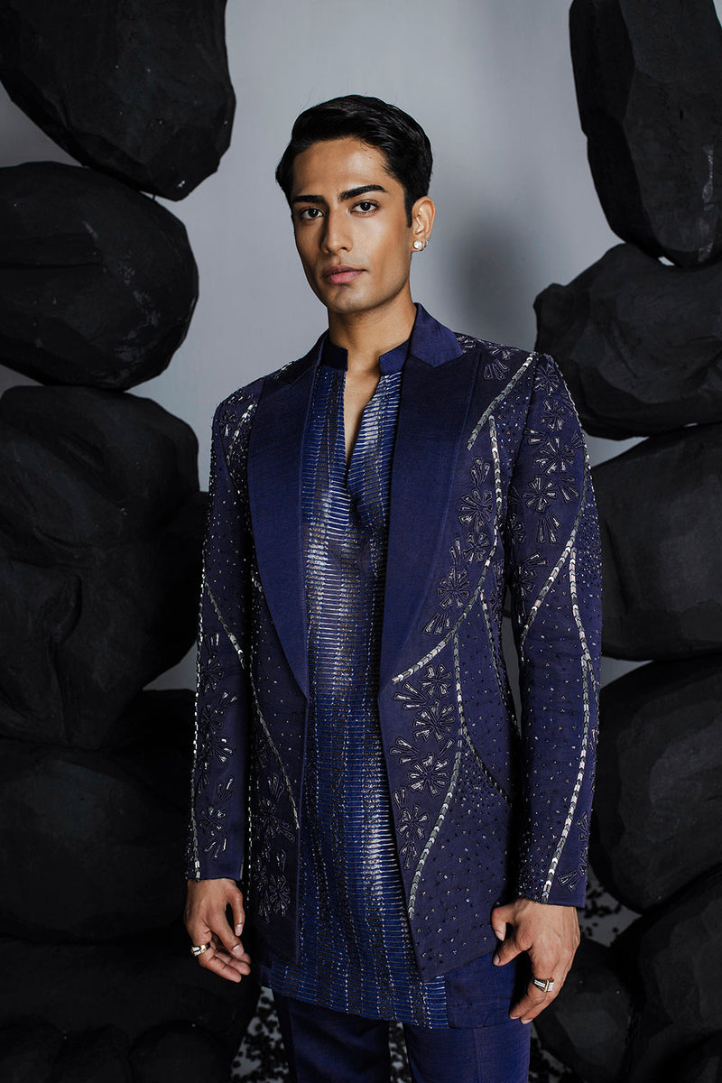 Twilight Blue Indian Jacket Set