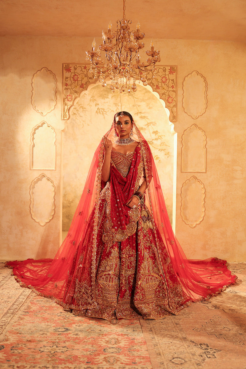 Maroon Embroidered Lehenga Set