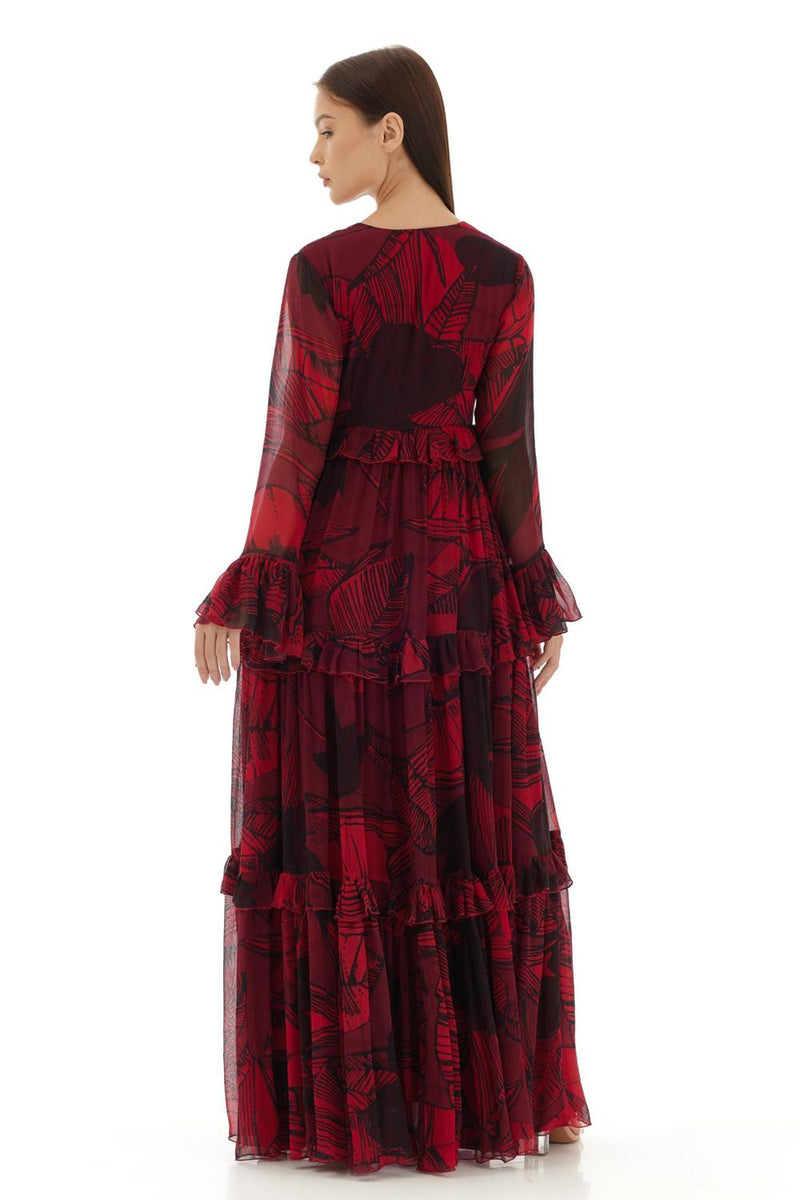 Hot Pink Floral Long Dress