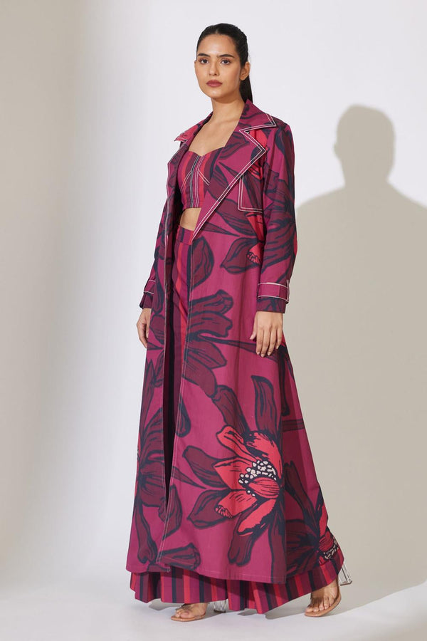 Red And Maroon Floral Jacket