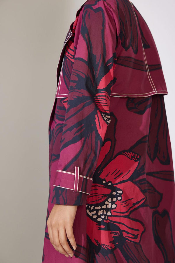 Red And Maroon Floral Jacket