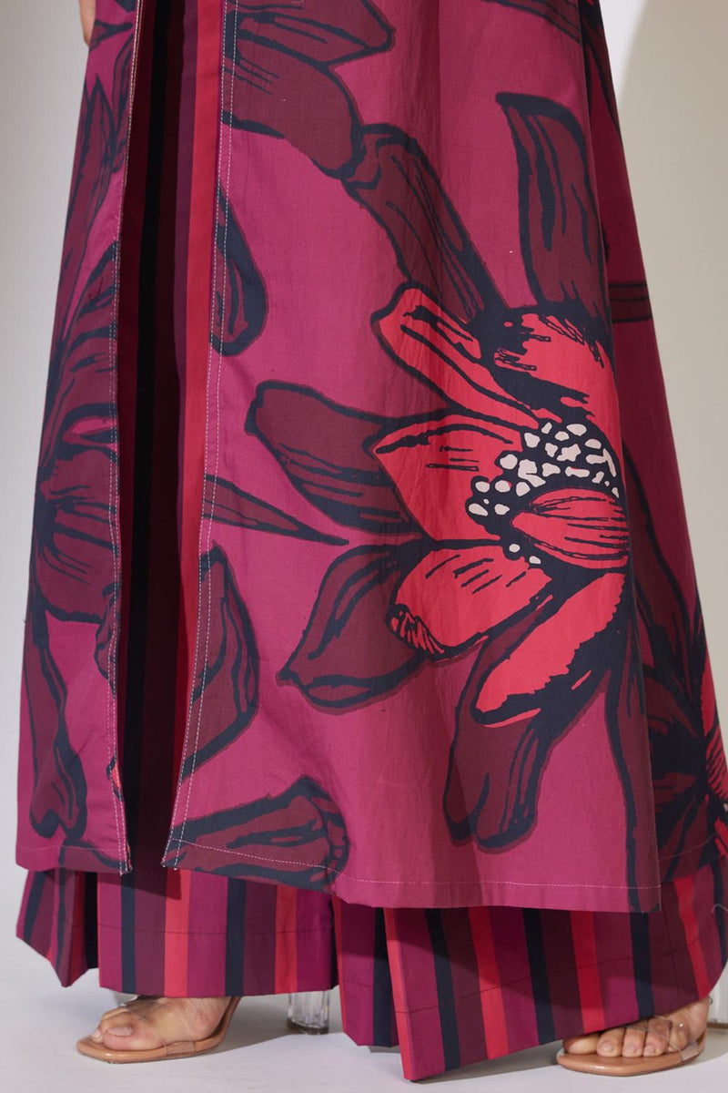 Red And Maroon Floral Jacket