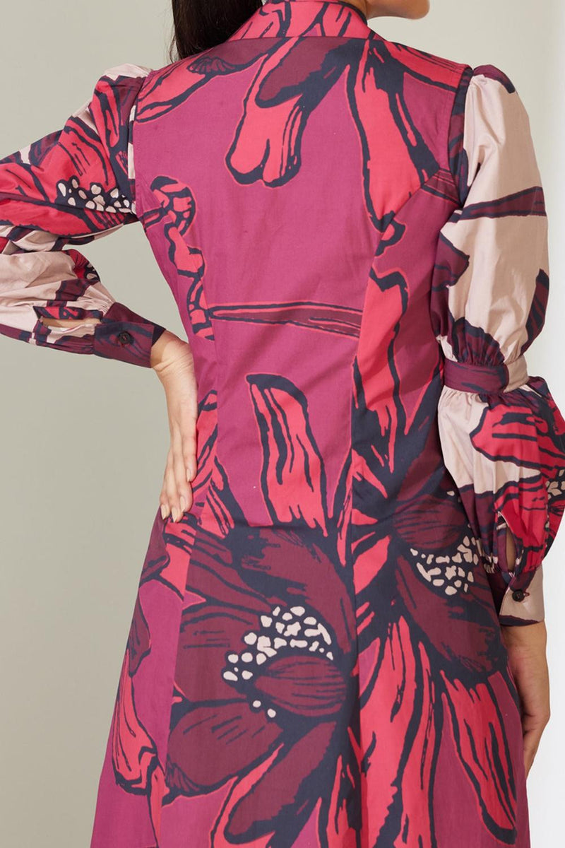 Red And Maroon Floral Sleeveless Jacket