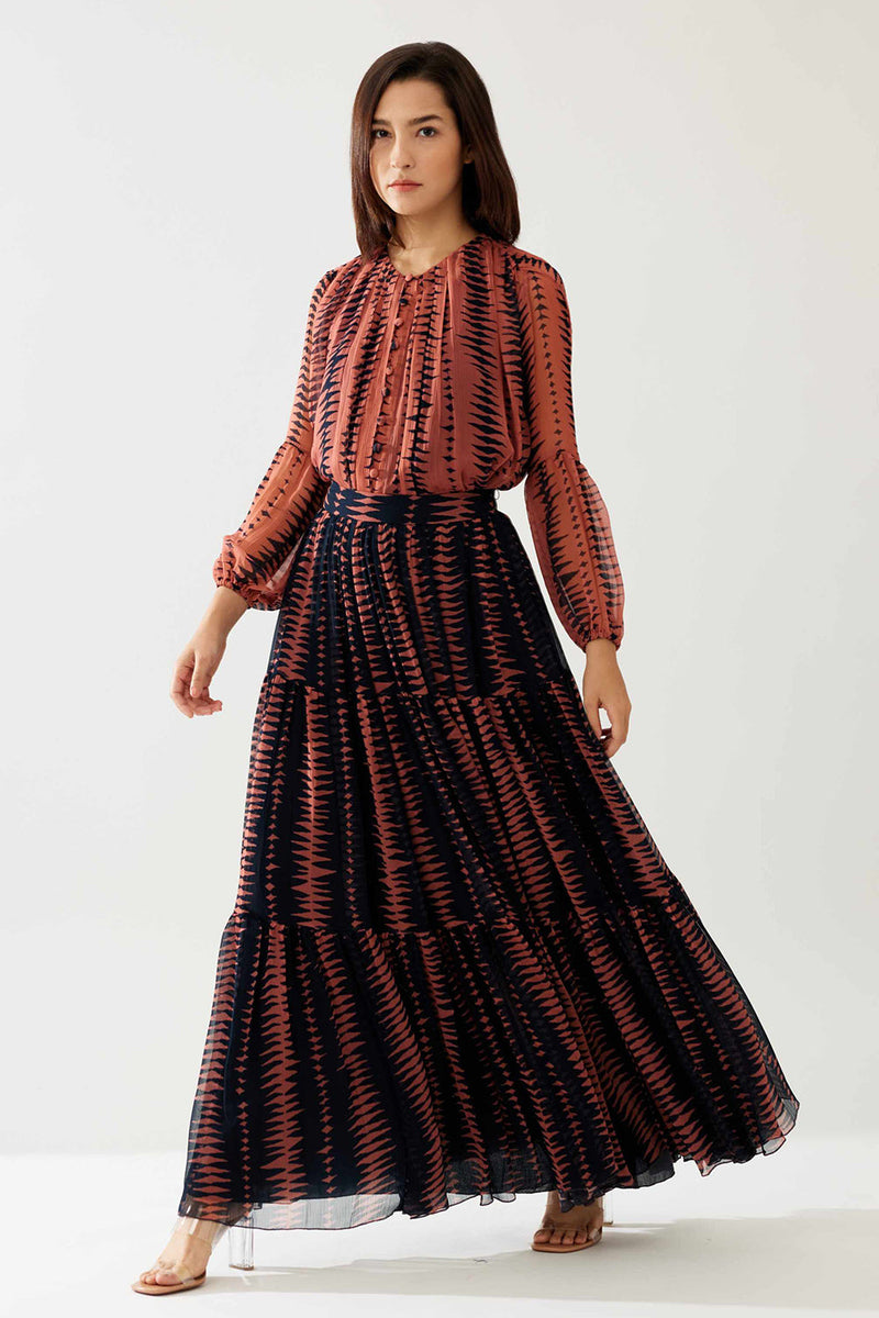 Dark Blue and Pink Skirt