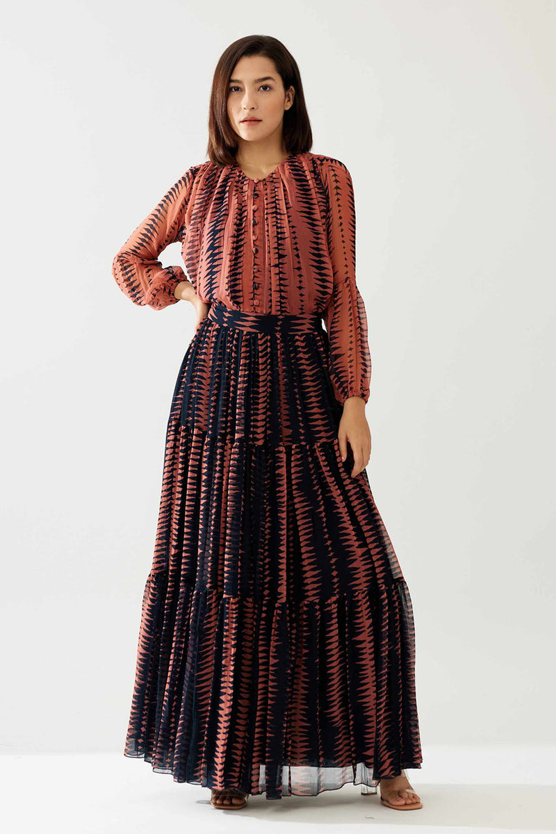 Dark Blue and Pink Skirt