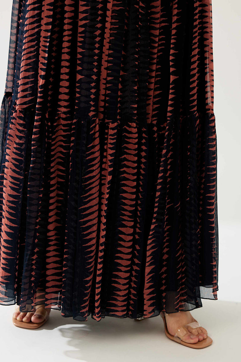 Dark Blue and Pink Skirt