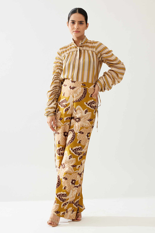 Mustard and Pink Floral Pants