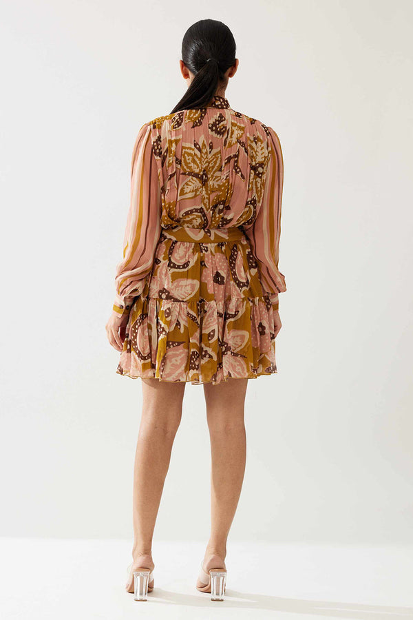 Pink and Mustard Floral Top