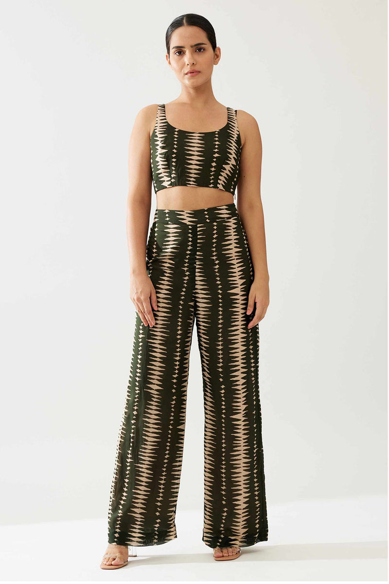Green and Cream Pants
