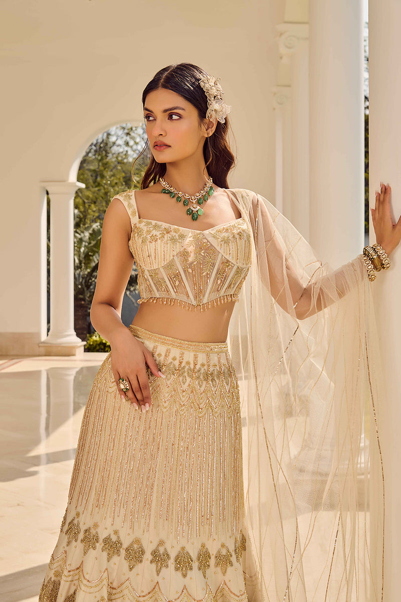 Dusty Ivory Lehenga Set