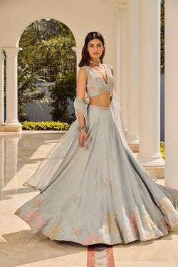 Misty Azure Lehenga Set