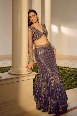 Glam Blue Lehenga Set