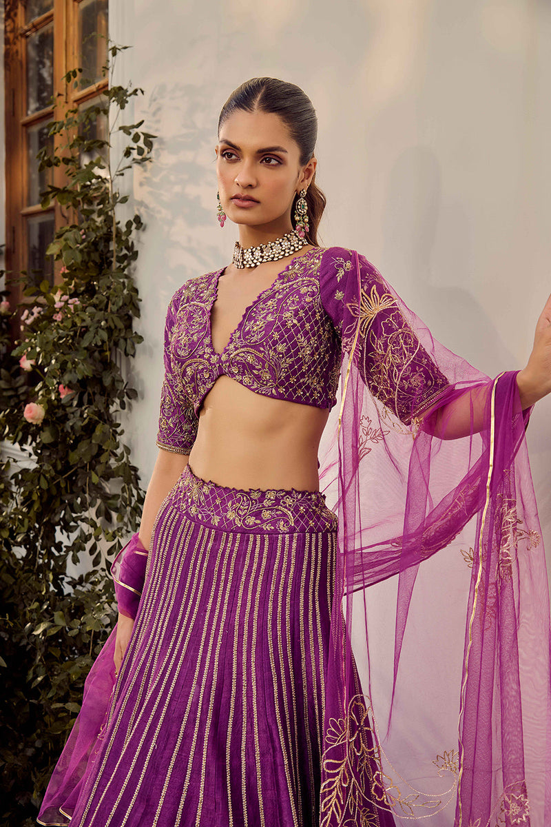 Soft Mulberry Lehenga Set