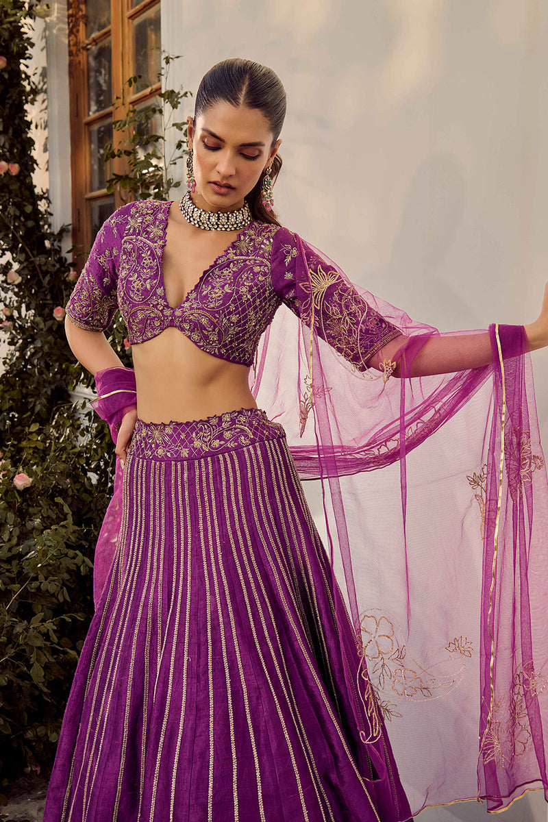 Soft Mulberry Lehenga Set