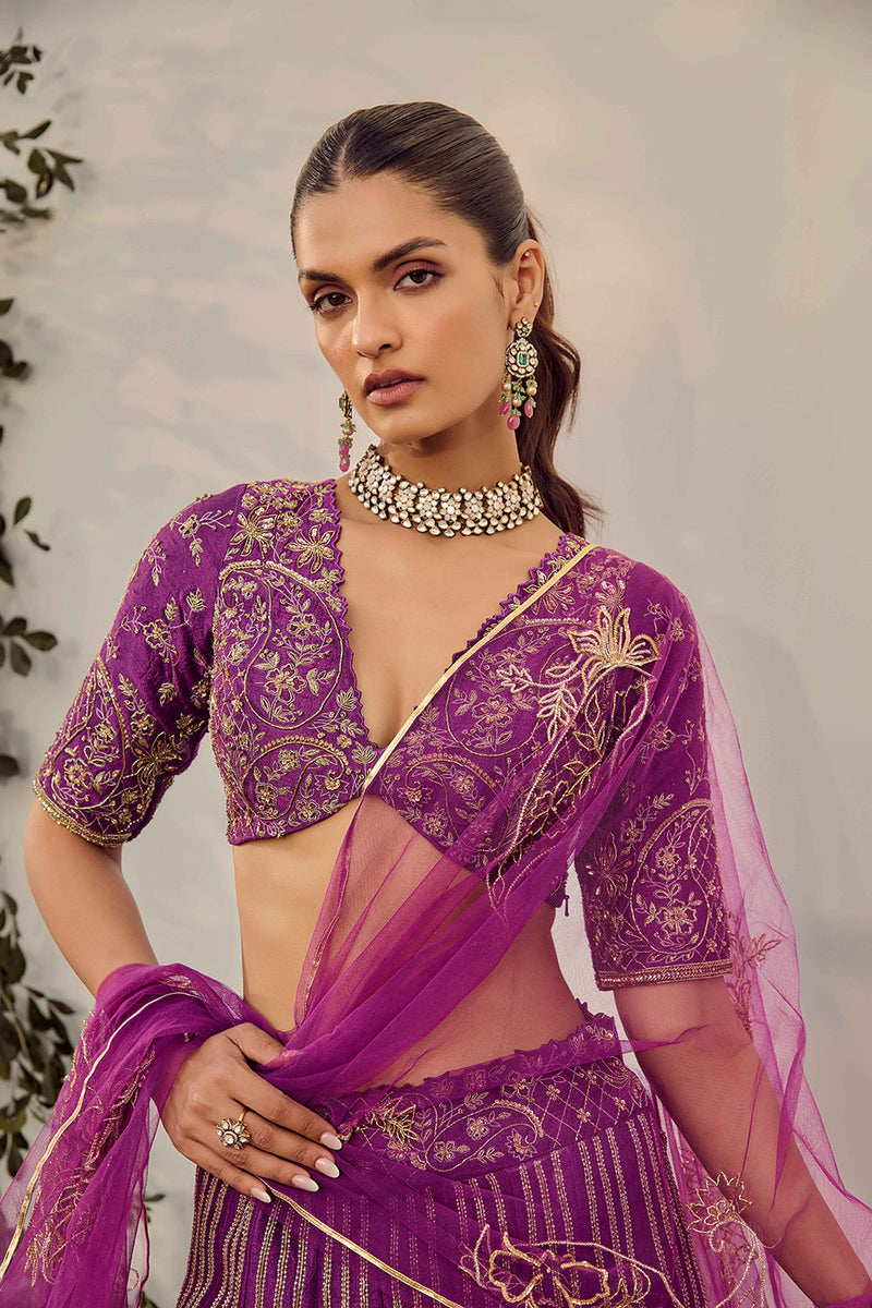 Soft Mulberry Lehenga Set