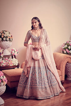 Avant Garde Blue Hued Lehenga