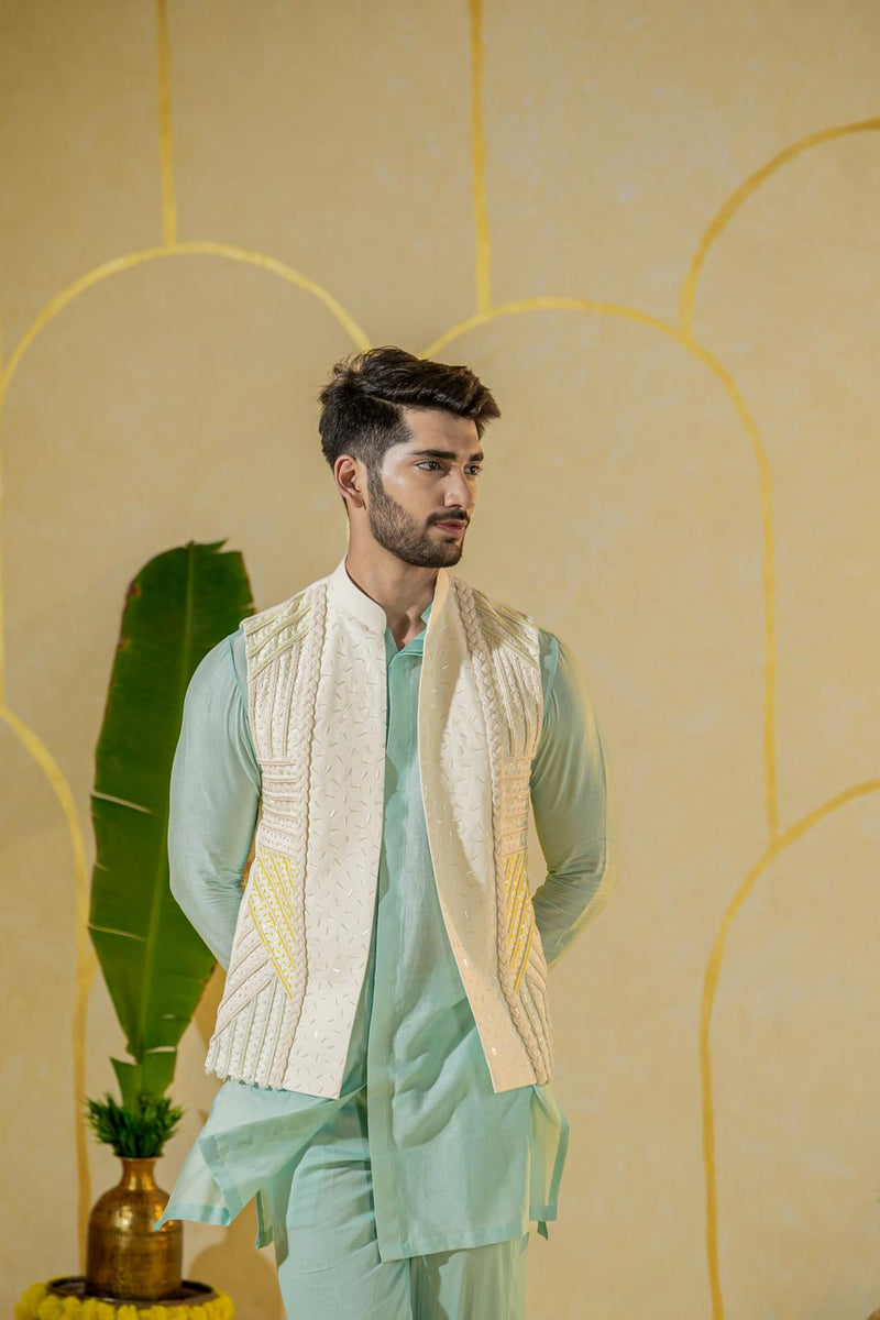 Hot Mint Kurta-Parallel Pant Set