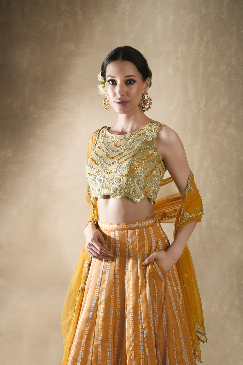 Mango Yellow Lehenga Set