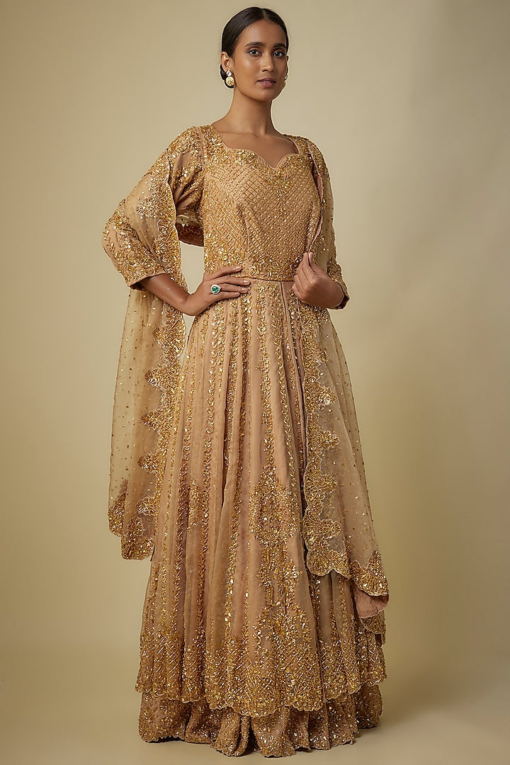 GOLD JACKET, LEHENGA AND DUPATTA SET