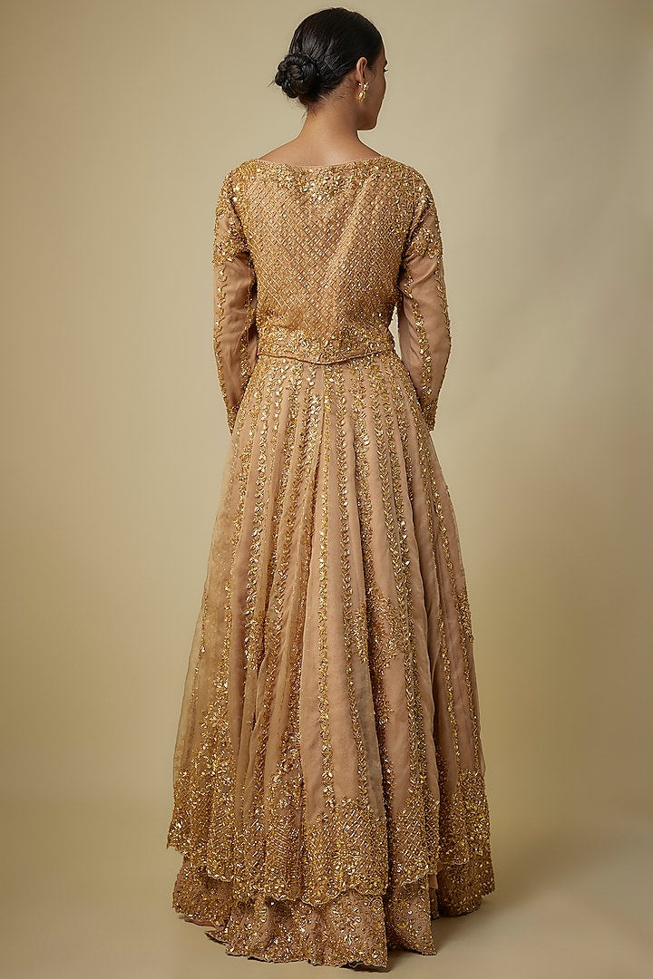 GOLD JACKET, LEHENGA AND DUPATTA SET