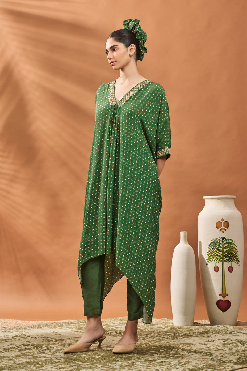 GREEN TREE OF HEARTS TUNIC SET
