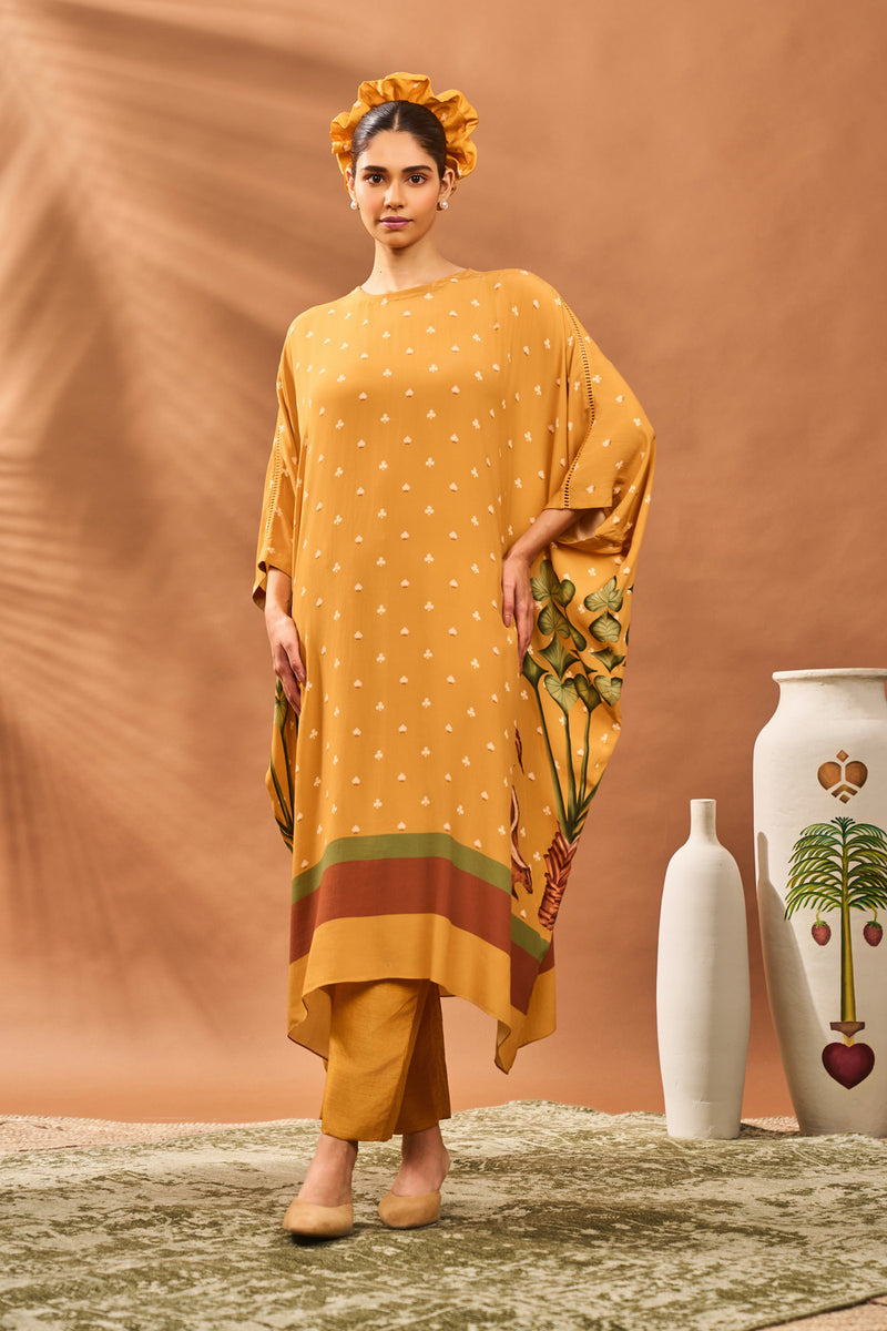 YELLOW SPADES BLOSSOM KURTA SET
