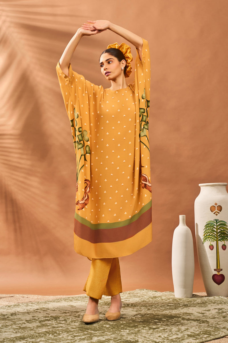 YELLOW SPADES BLOSSOM KURTA SET