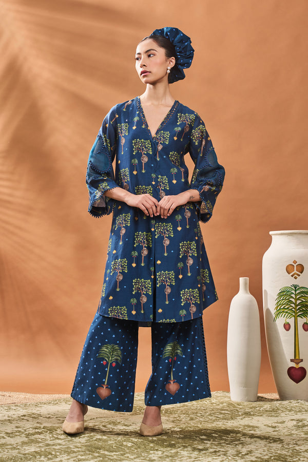 INDIGO WILDSCAPE TUNIC SET