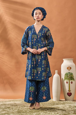 INDIGO WILDSCAPE TUNIC SET