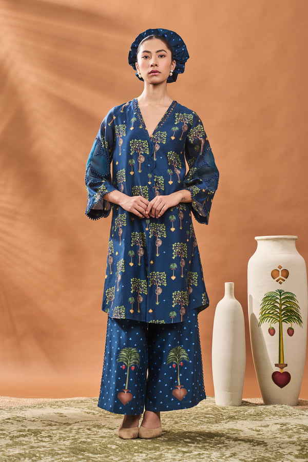 INDIGO WILDSCAPE TUNIC SET