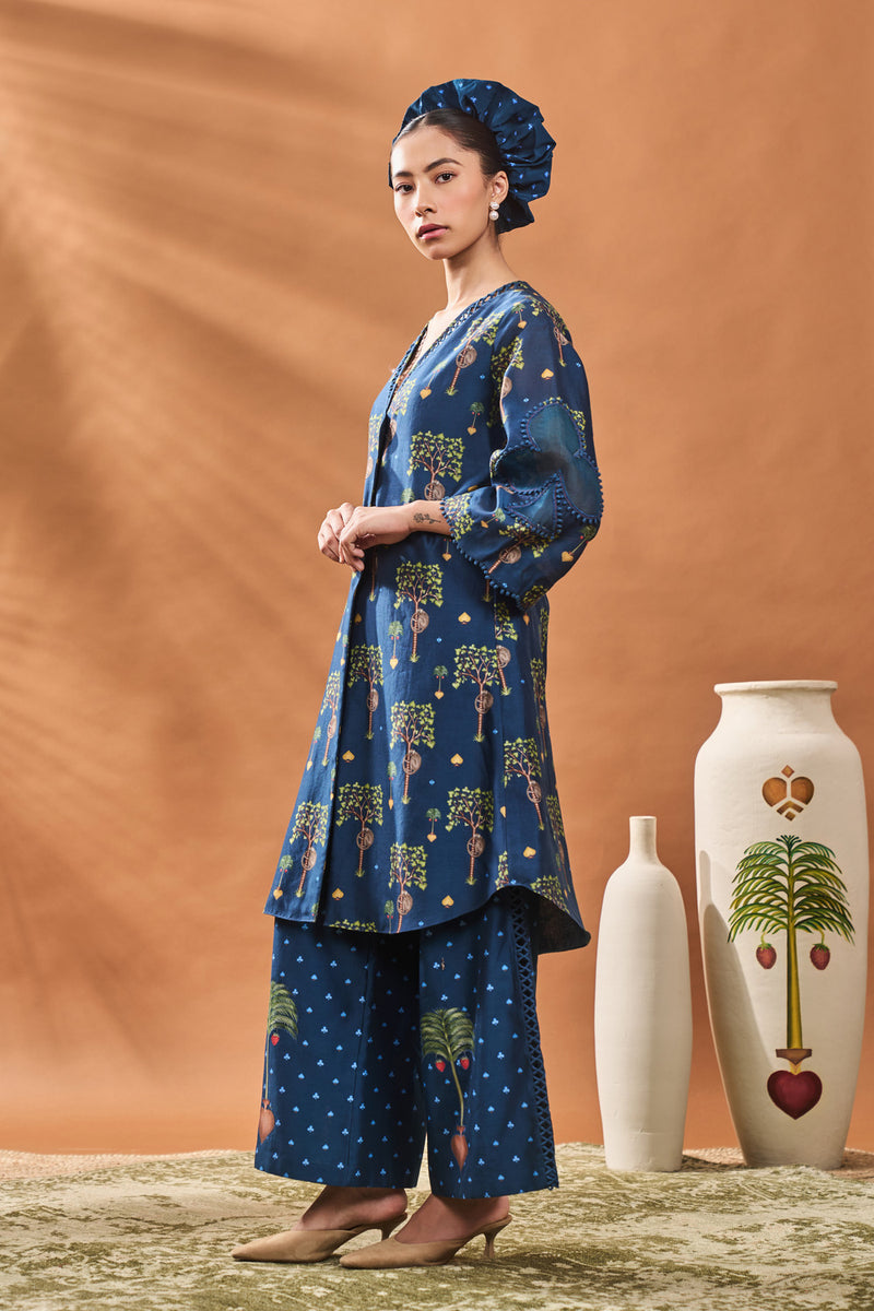 INDIGO WILDSCAPE TUNIC SET