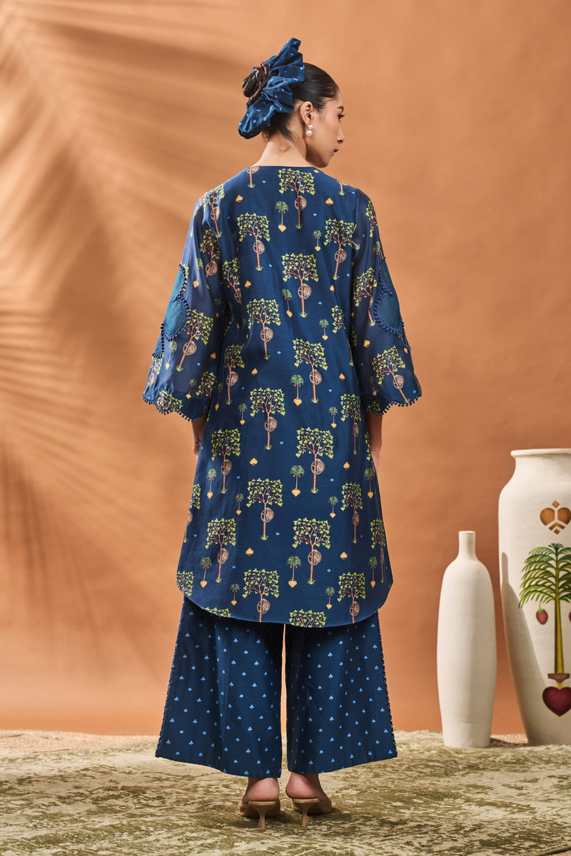 INDIGO WILDSCAPE TUNIC SET