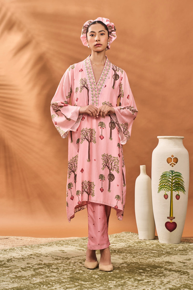 PINK WILDSCAPE TUNIC SET