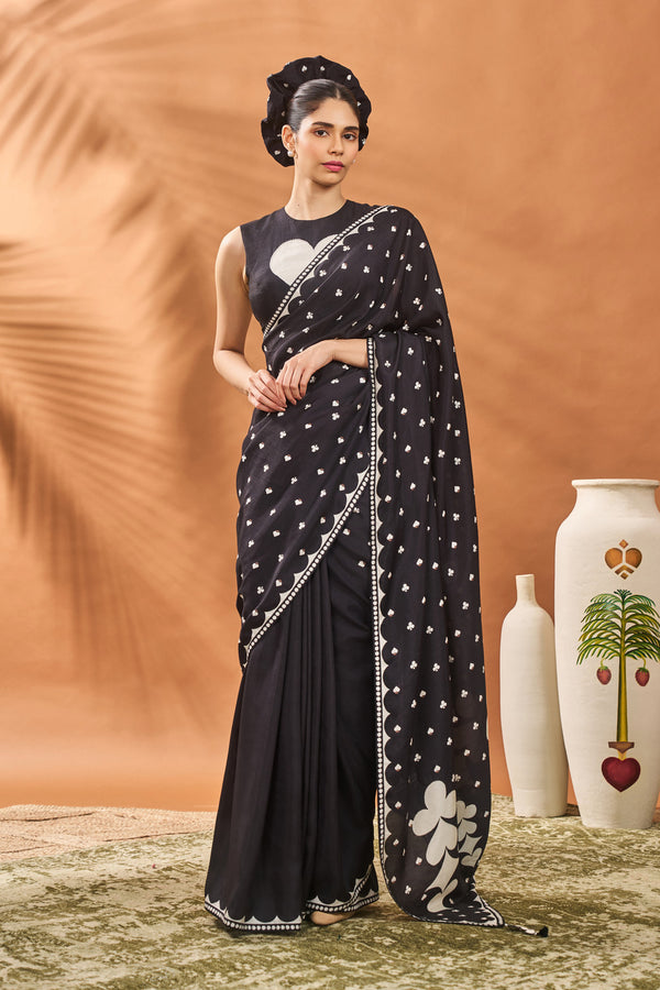 BLACK ALL FOURS SAREE