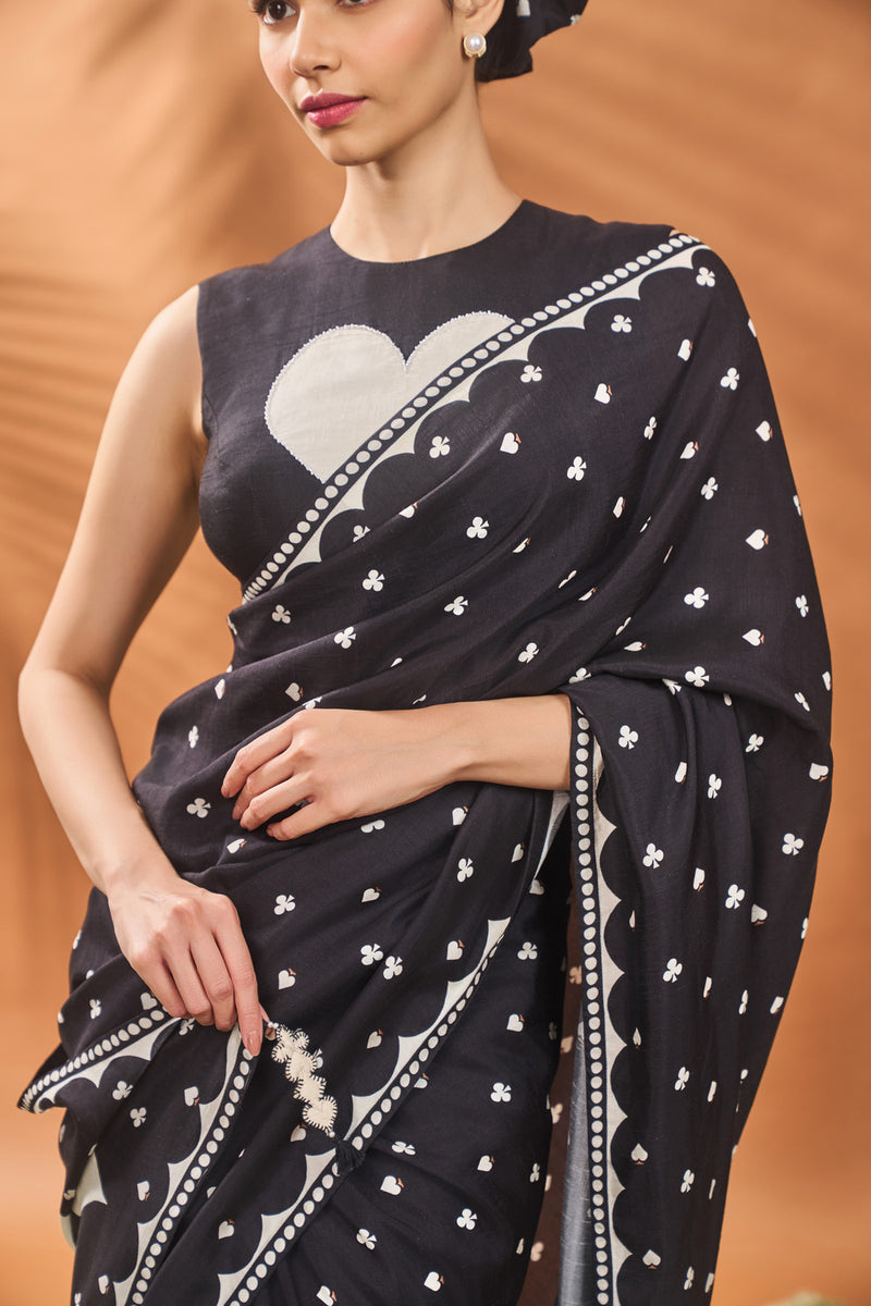 BLACK ALL FOURS SAREE