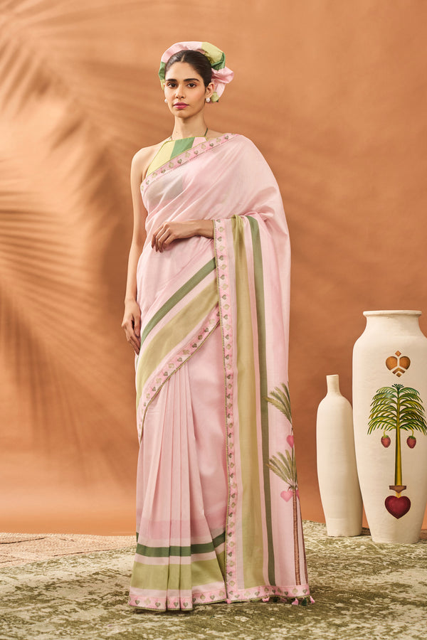 PINK BLOOMING BOARD SAREE