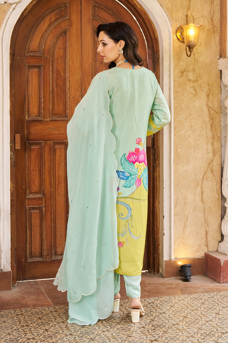 Nayaab Aqua Kurta Set