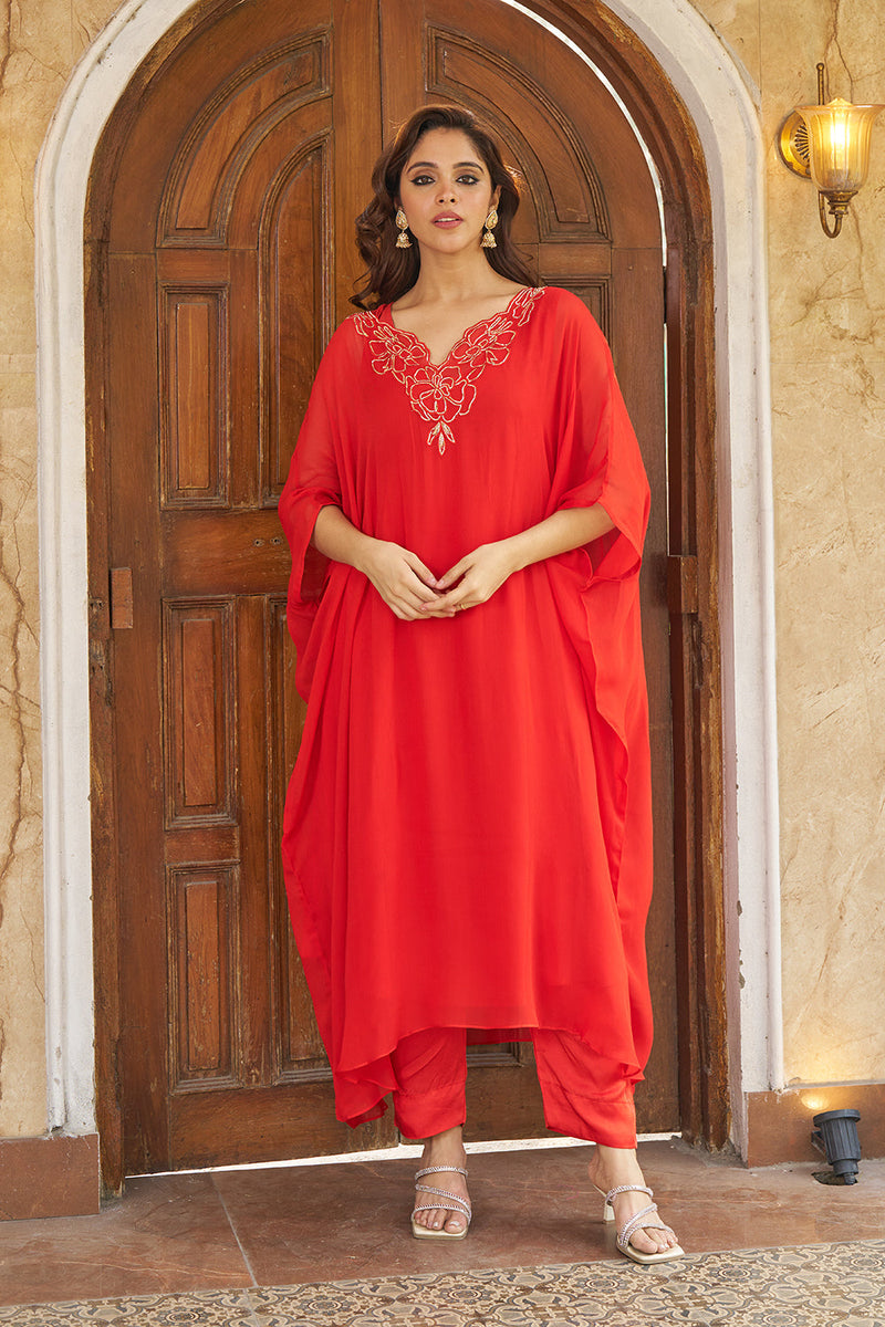 Ruya Burnt Orange Kaftaan