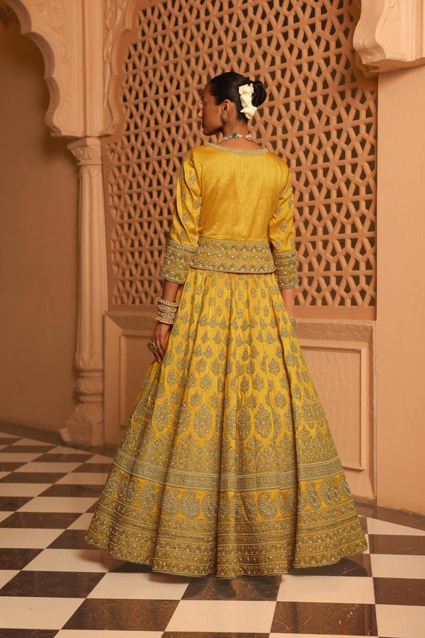 Noorali - Mustard Lehenga With Choli And Dupatta