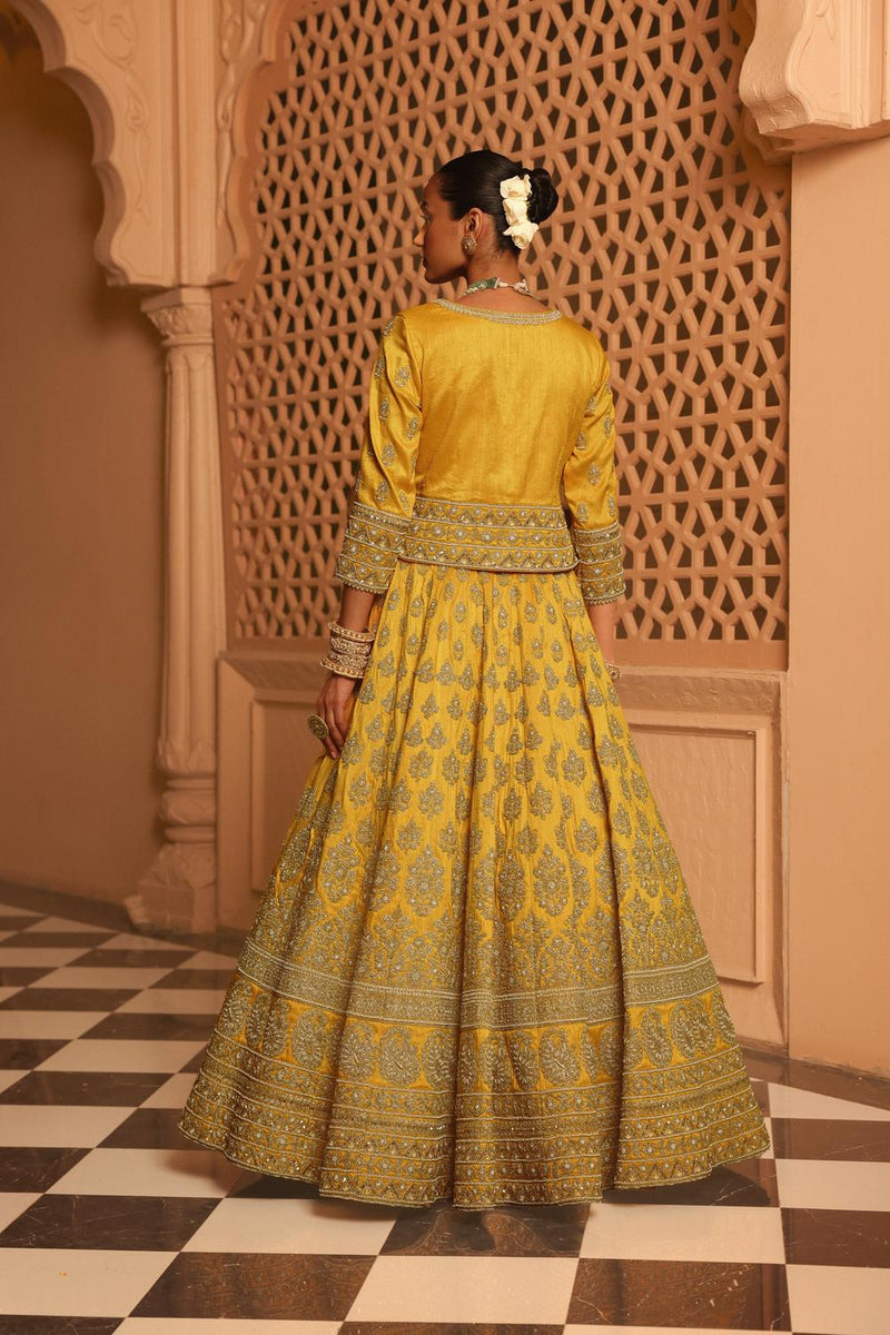Noorali - Mustard Lehenga With Choli And Dupatta