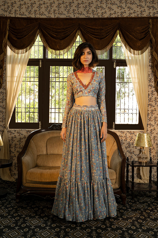 Georgette printed Lehenga