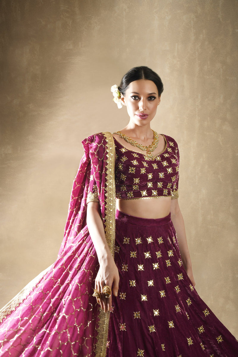 Pomegranate Lehenga Set