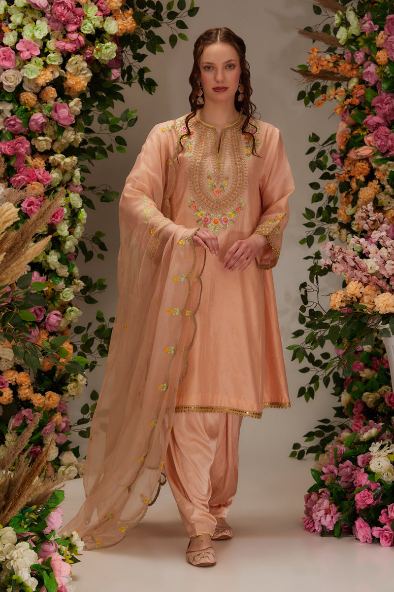 Peach Kurta Set