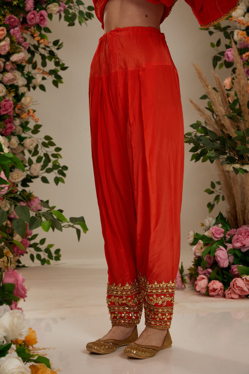 Orange Anarkali With Salwat And Dupatta